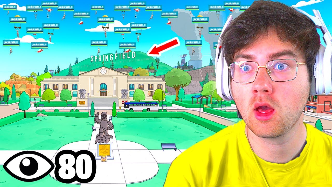 I Got All 80 Players To Land Springfield Town Square in Fortnite! (Full Tournament)