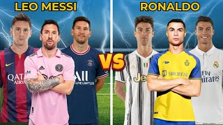 Lionel Messi 🆚 Cristiano Ronaldo (Barcelona, Madrid, PSG, Juventus, Inter Miami, Al Nassr)💪⚽🔥