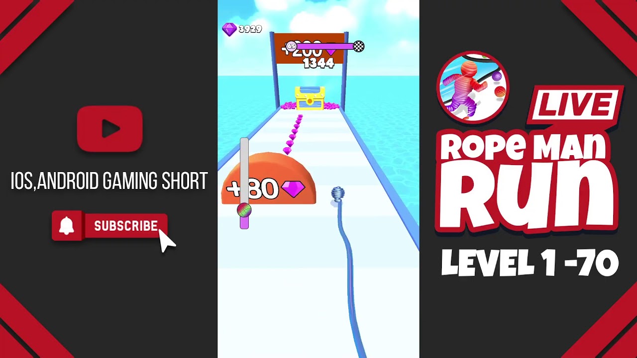 Rope Man Run - Gameplay  Level 1 - 70 New Update