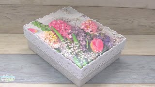 How to Decorate a Cardboard Box with Decoupage and Embossing / Recycle and Decorate Boxes