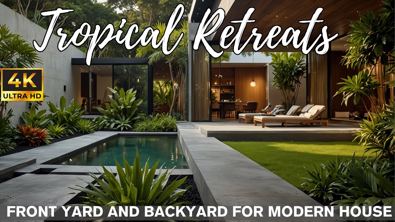 Front Yard and Backyard for modern house Blending Lush Tropical Retreats