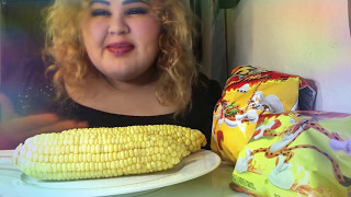 Flamin Hot Cheetos Corn on the Cob/ Mukbang @Wendys Eating Show