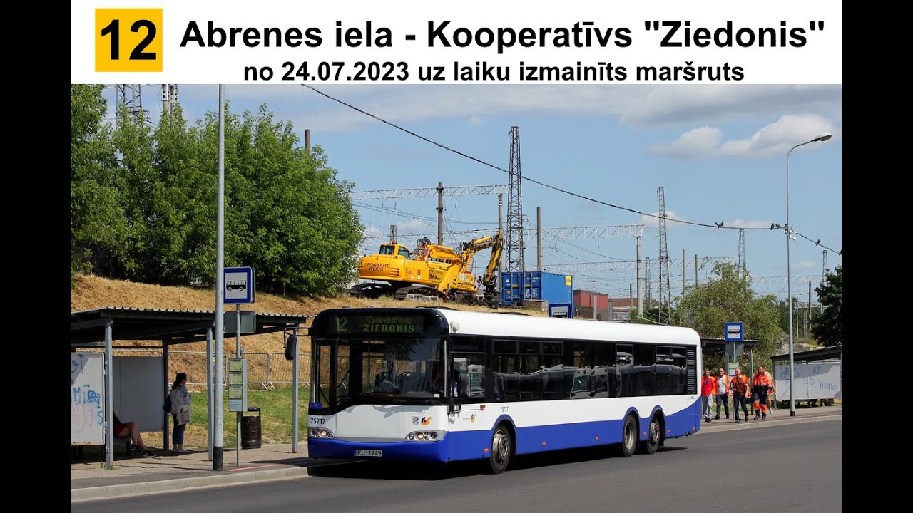 (Izmainīts) Autobusu maršruts Nr.12 Abrenes iela - Kooperatīvs ''Ziedonis''