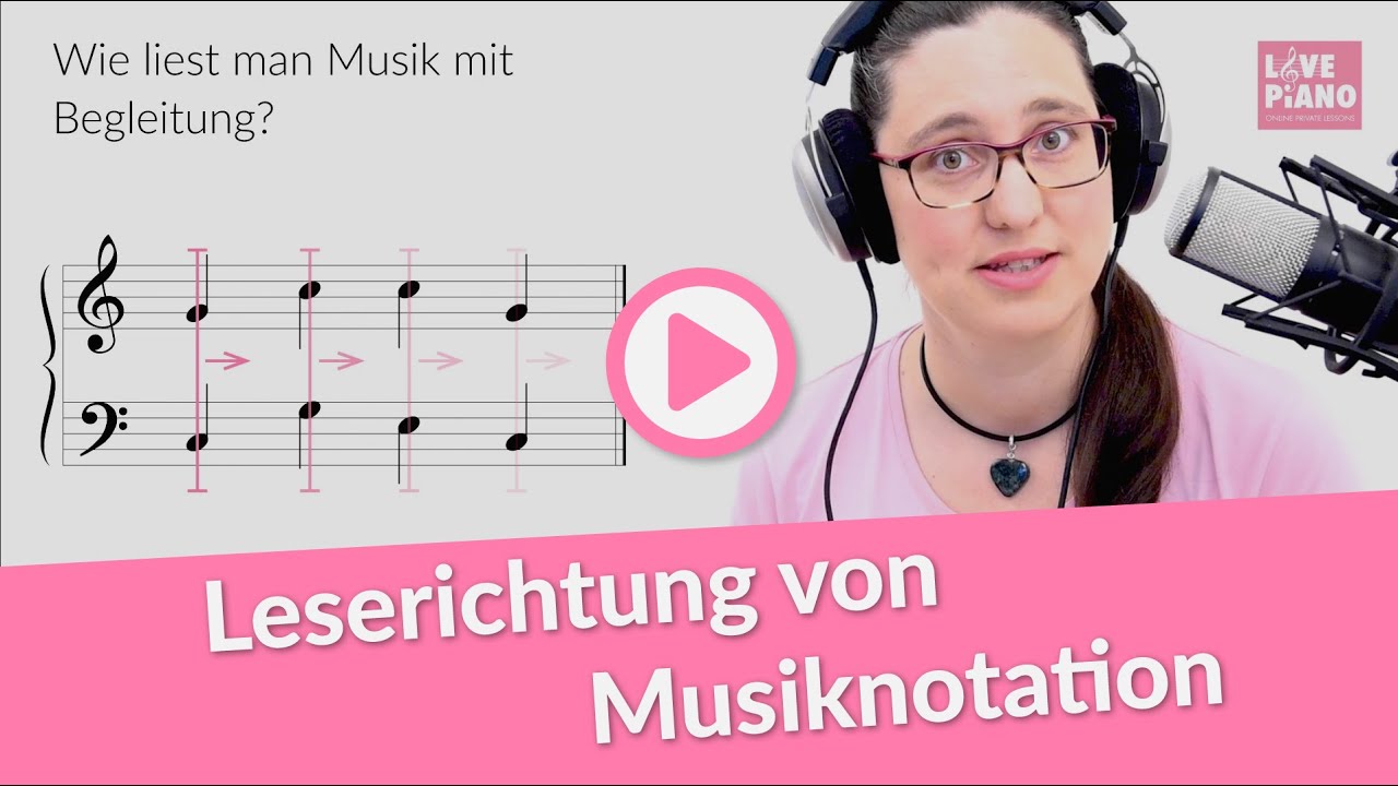 Love Piano Anfängerintensivkurs (6 / 25) - Leserichtung von Musiknotation