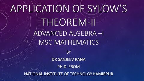 Applicationsof  Sylow