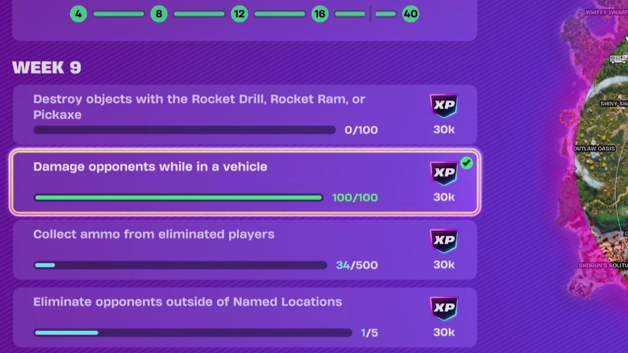 Damage opponents while in a vehicle Fortnite