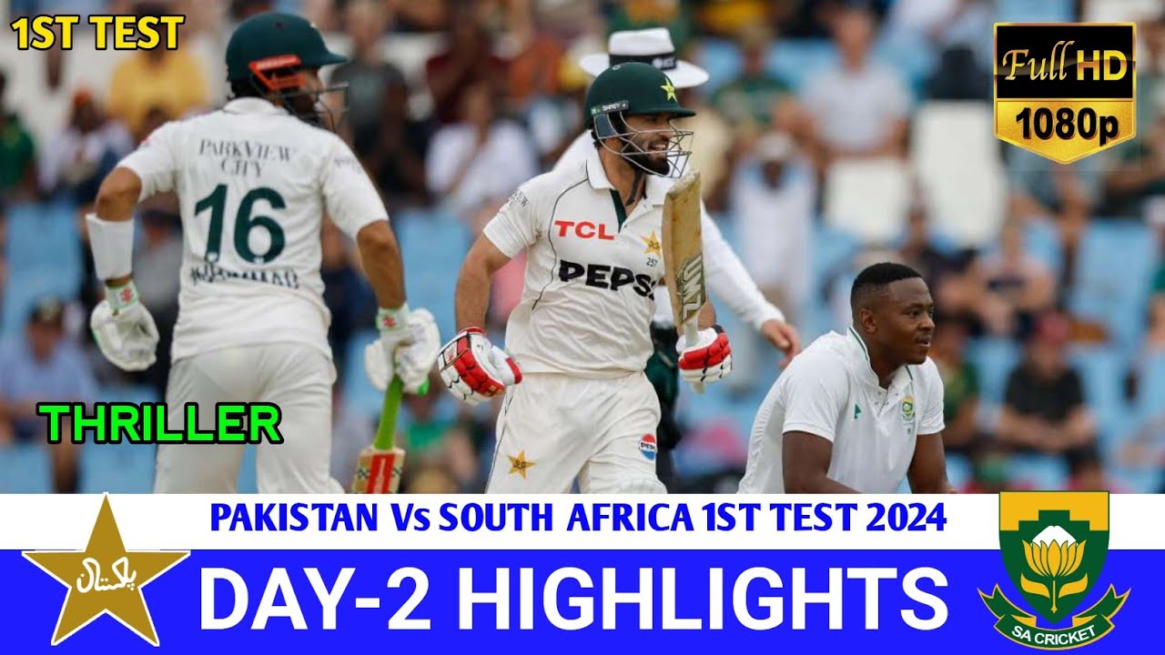Pakistan vs South Africa 1st Test Match Day-2 Full Highlights 2024 ...