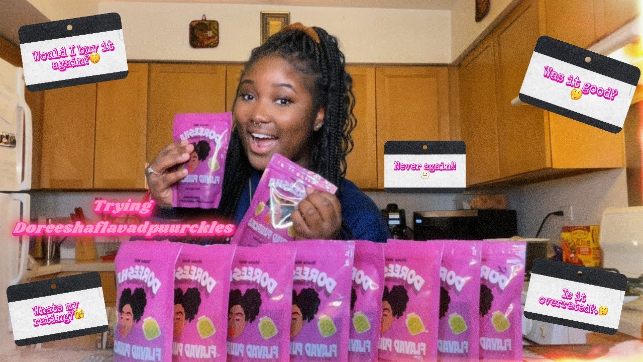 Doreesha FLAVAD PUURCKLES REVIEW ( Flavored pickles) TikTok snack!🤤 YouTube