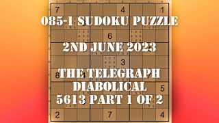 085 1 Sudoku Puzzle The Telegraph   Diabolical 5613