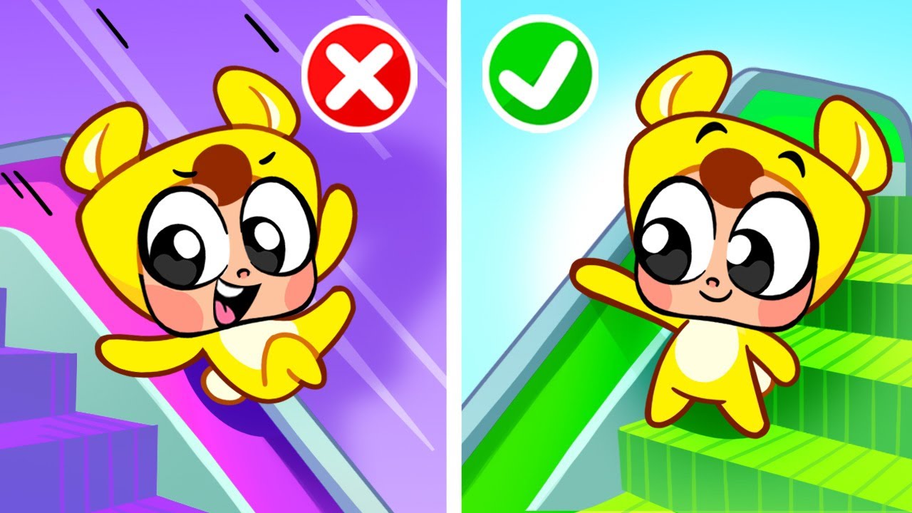 ⬆️ Up and Down ⬇️ Escalator Safety Songs for Kids🛟🎶 Happy Habits Hub