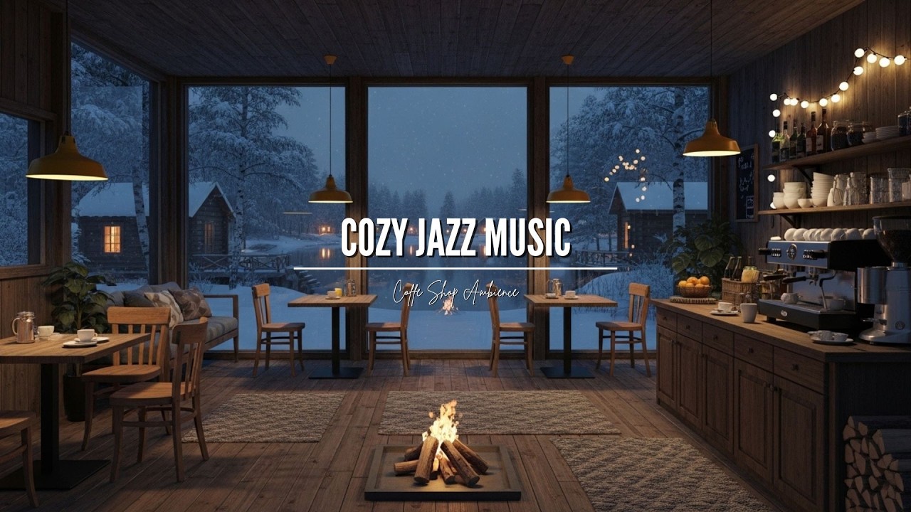 No Distractions ☕ Snowy Coffee Shop Jazz for Deep Focus