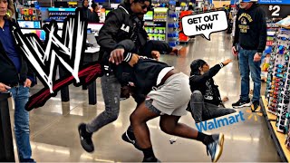 Doing WWE Moves At Walmart GONE WRONG (KICKED OUT)