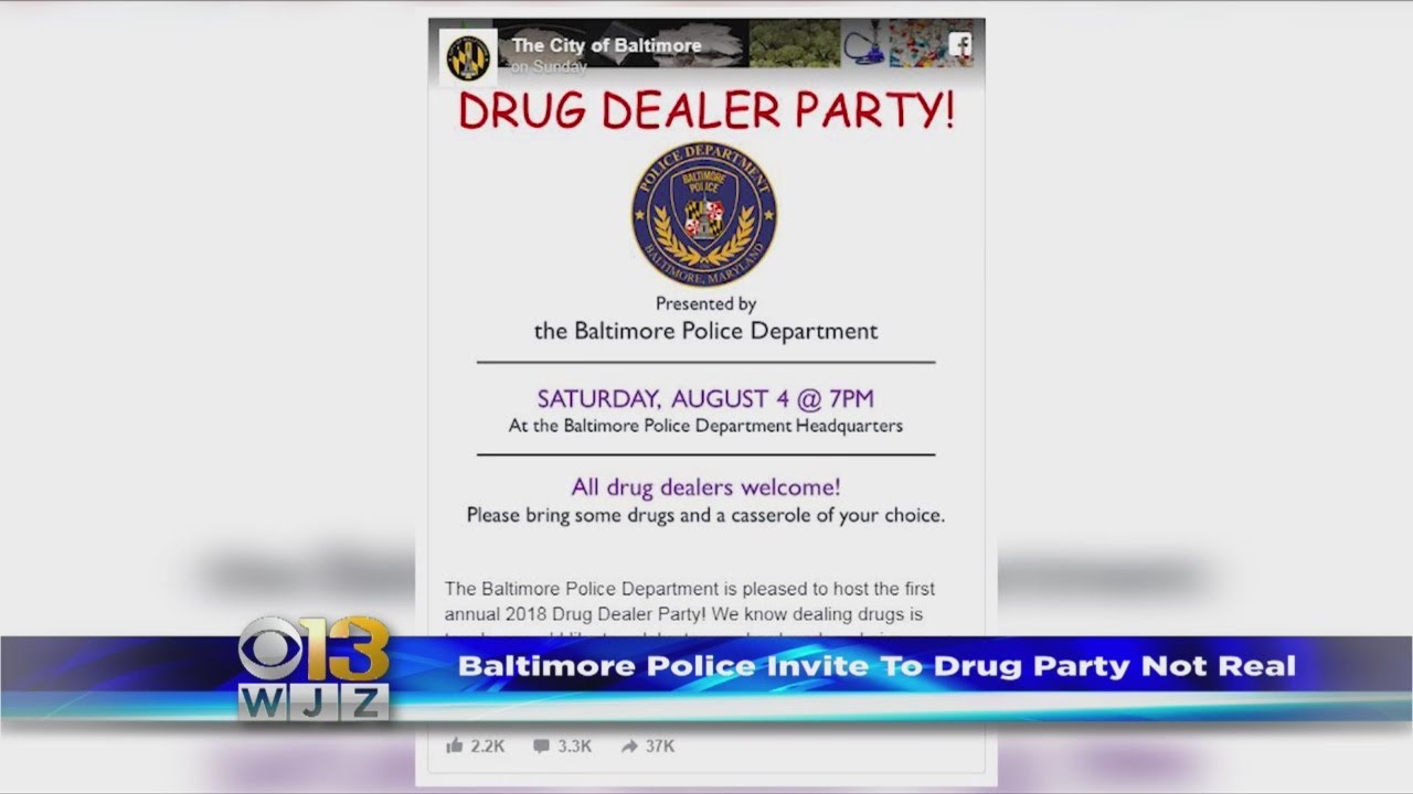 Fake Drug Dealer Party Hosted By Baltimore Police Goes Viral YouTube