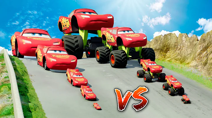 Big & Small Monster Truck Lightning Mcqueen vs Big...