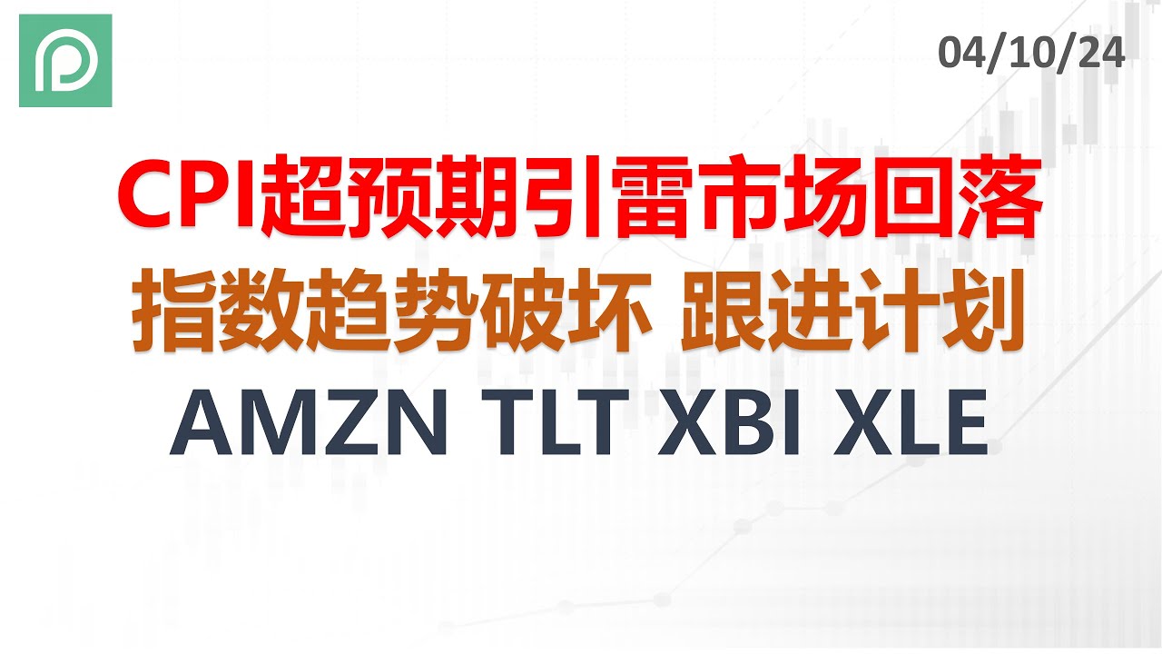 美股分析AMZN TLT XBI XLE CPI超预期引雷市场回落指数趋势破坏跟进计划- YouTube