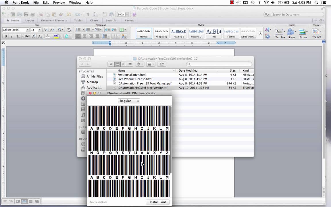 Downloading Code 39 font & barcodes in excel - YouTube