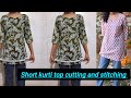 Short kurti cutting and stitching /Stylish short kurti cutting and stitching with lace