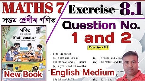 Wiskunde klas 7 || Oefening 8.1 Vraag nr. 1, 2 || Engels medium || Assam