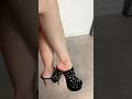 Black High Heels Mules Try On #heels #highheels #mules #shoes #foot