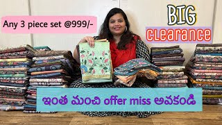 Any 3 piece saree set @999/- #cndufabrics #offersale #clearance