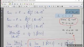 Ch2 Part 9 Proof for Speed of Convergence for Newton Raphson Method