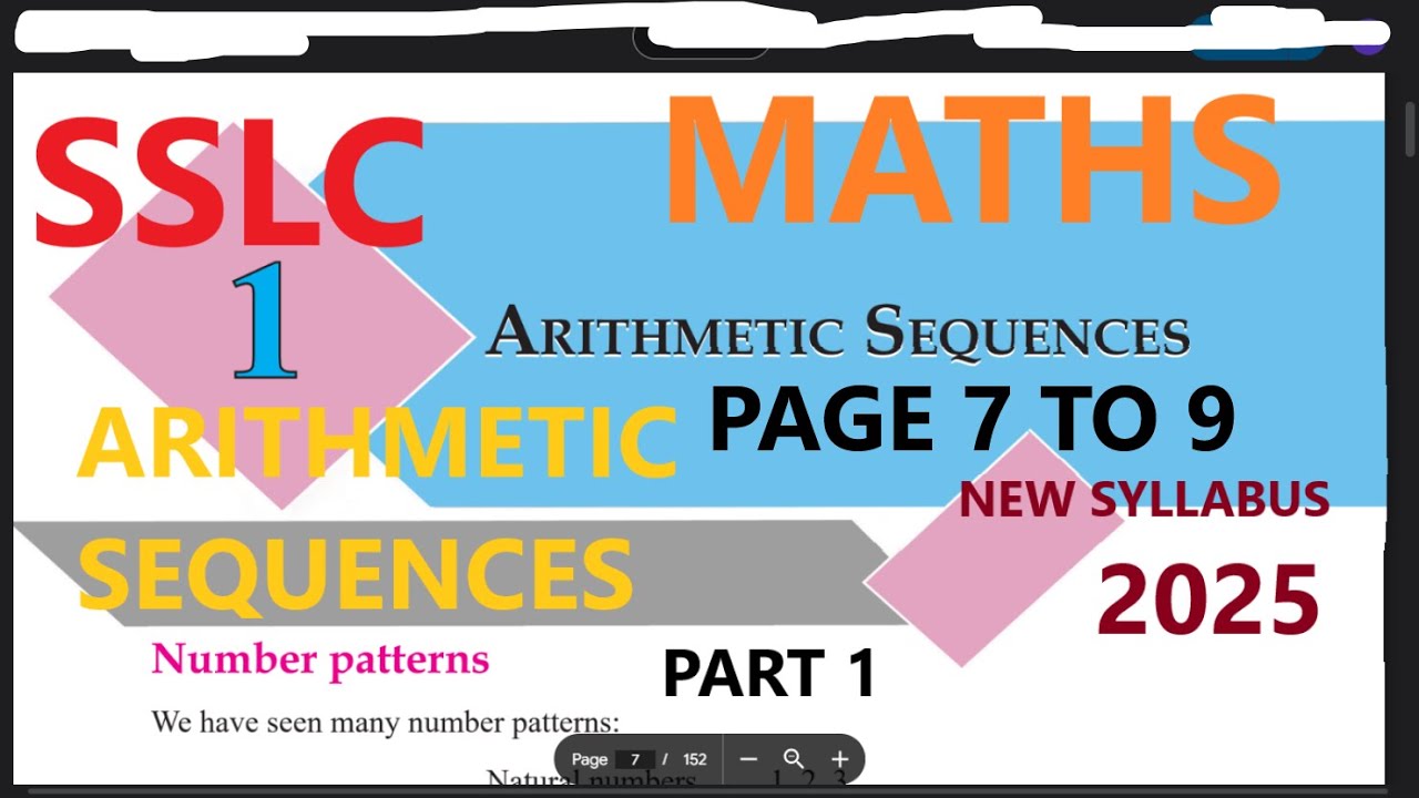 SSLC MATHS CHAPTER 1 ARITHMETIC SEQUENCE PART 1 NEW SYLLABUS 2025 PAGE ...