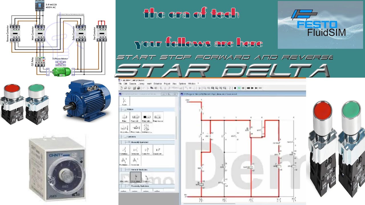 Part4.start stop forward and reverse 3Q AC MOTOR control circuit ...