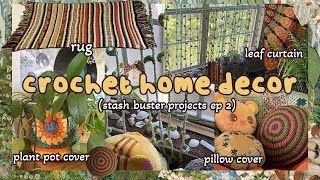 Crocheting Home Decor With Scrap Yarn  | Stash Buster Projects Ep 2