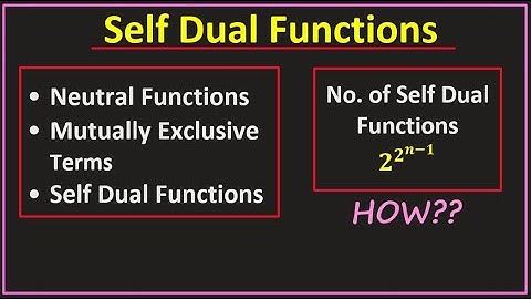 Self Dual Functions | Neutral Functions