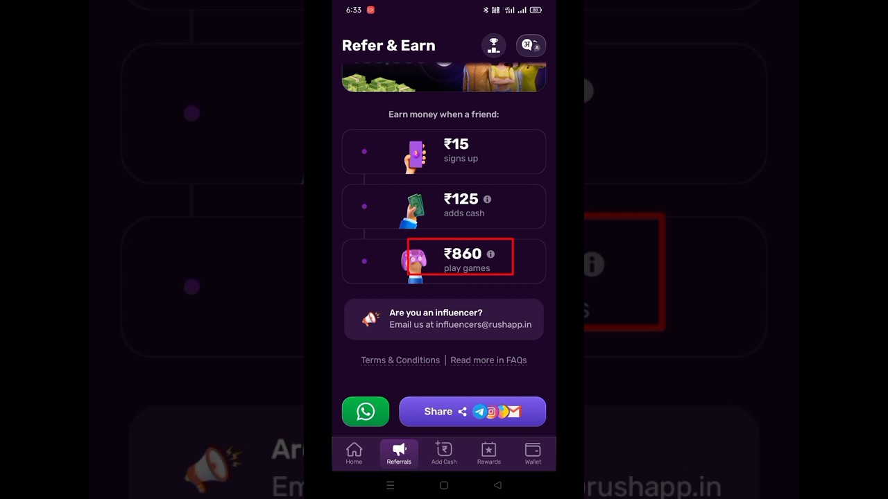 Refer And Earn Without Income ! Rush App And Refer Earning 
