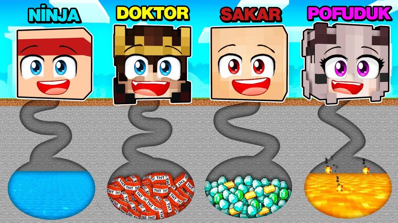 GÜVENLİ KAFA EVİ SEVİYELERİ 😱 - Minecraft