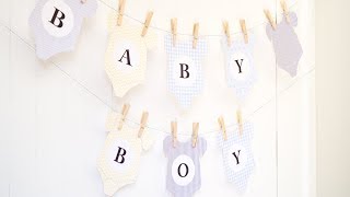 👶 DIY Baby Shower Bunting - Onesie Bunting