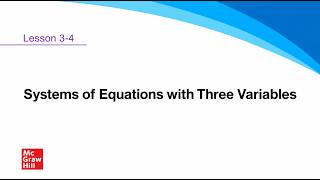 Solving Systems of Equations with Three Variables
