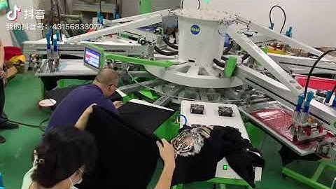 Automatic 6 color 14 stations T shirt screen printing machine