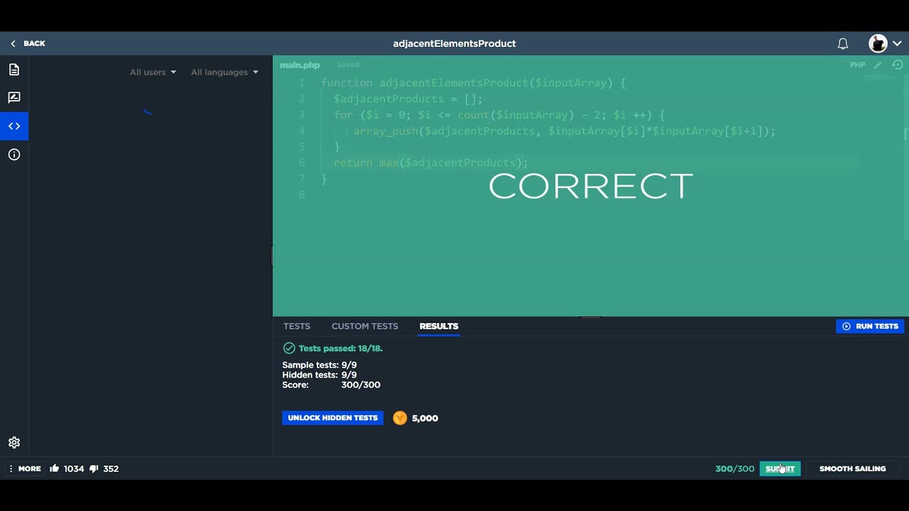 Adjacent Elements Product - PHP - Code Signal - YouTube