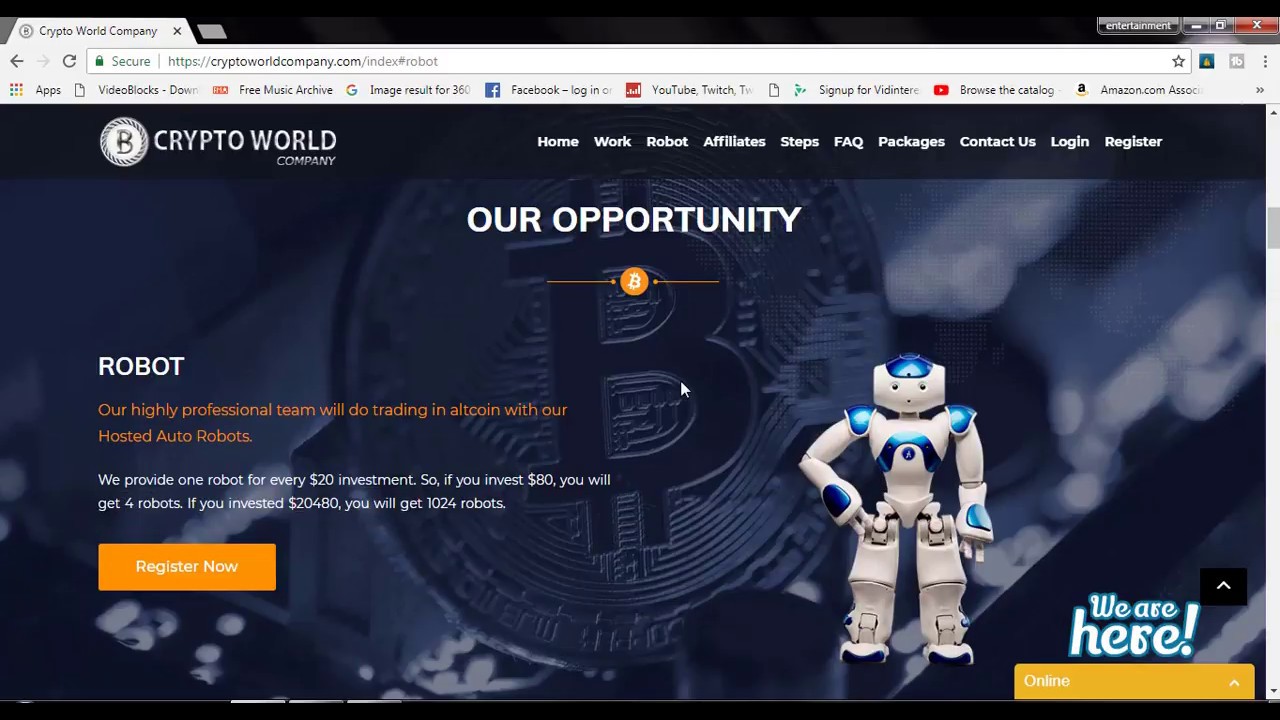 login crypto world company