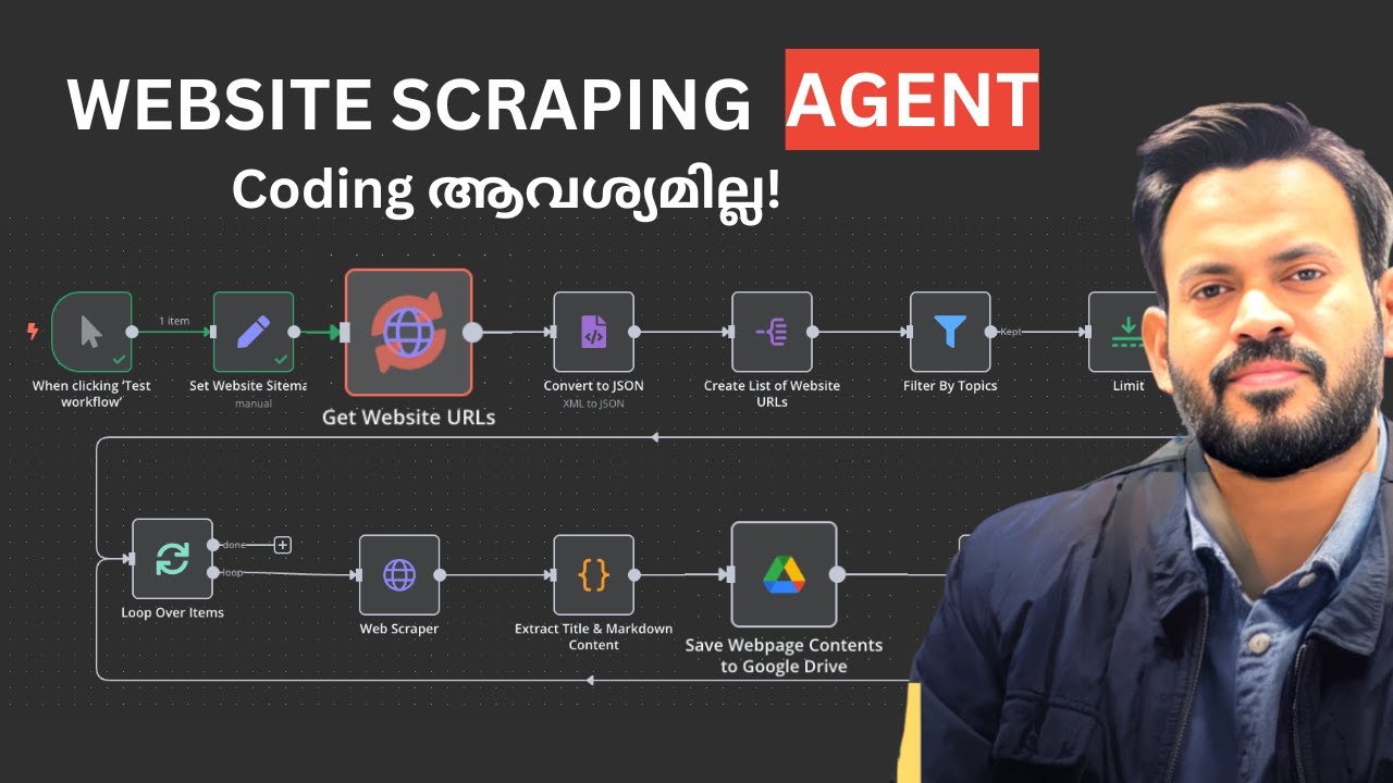 I Built A No-Code Web Scraper Using Only AI - Malayalam