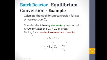 Chemical Reaction Engineering - Lecture # 4.1 - Stoichiometry (Constant Volume Batch & Flow Systems)