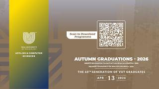 VUT Graduation 2026 | Applied & Computer Sciences | 15 April | Session 1 – 09:00