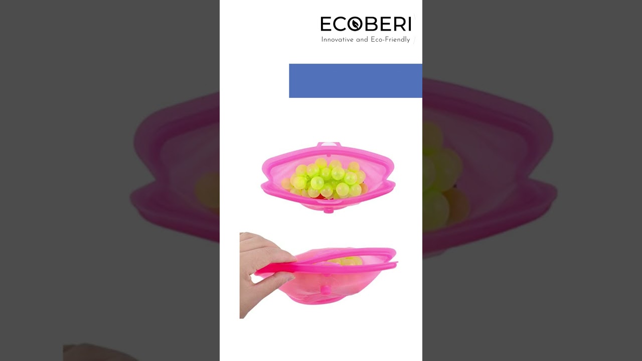 Reusable Silicone Food Storage Bags Zip Seal   Set of 3 Pink 💕 