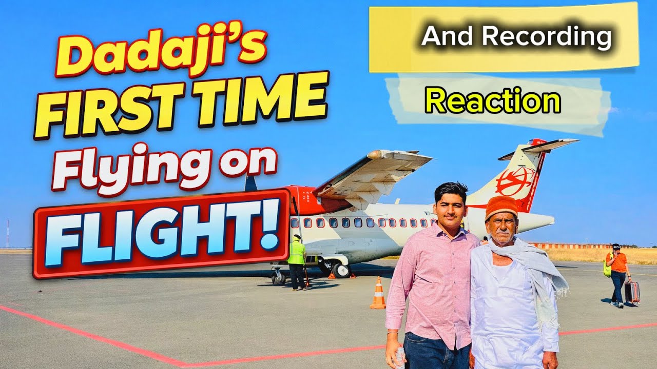 Finally Dada Ji ko flight me bithaa hi diya 😍✈️| Captures Dada’s reaction |#viral #rahulbishnoivlogs