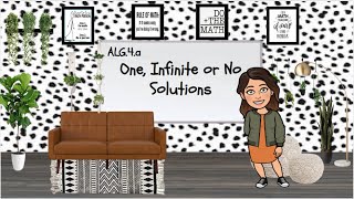 Algerba | One, Infinite and No Solutions (Alg.4.a)