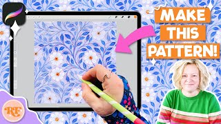 Make this Textured Floral Pattern in Procreate + FREE Template