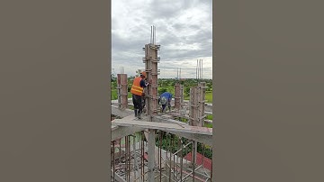 Install formwork for roof column #excavator #column #siteoffice #beam #design #interior #engineering