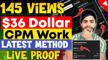 145 Views $36 Dollar | Cpm Work New Tricks 2025 | Cpm Work latest Method 2025