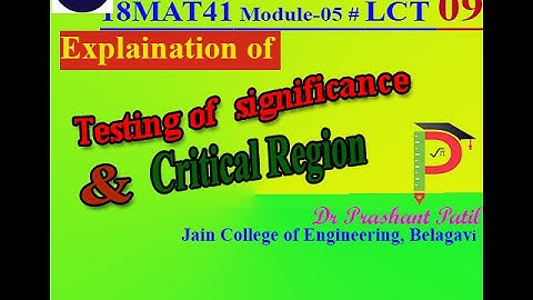 Testing of Significance || Sampling || Dr Prashant Patil || 18MAT41 Module 05