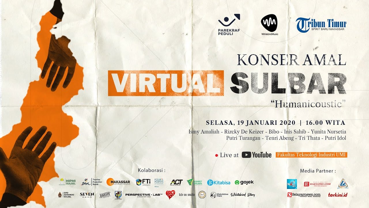 Konser Amal Virtual SULBAR by Parekraf Peduli x Whitebird Music