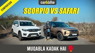 Tata Safari Vs Mahindra Scorpio N- Kaunsi SUV Hai Behtar? | Comparison | car&bike Hindi