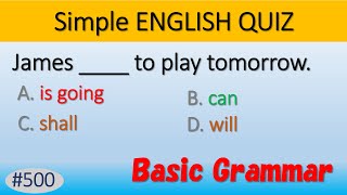 Grammar Quiz: Elementary Level Test- Beginner | Basic English Question and Answer | English Quiz