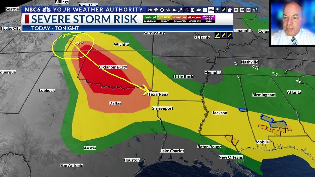 Strong to severe storms are again possible Thursday night - YouTube